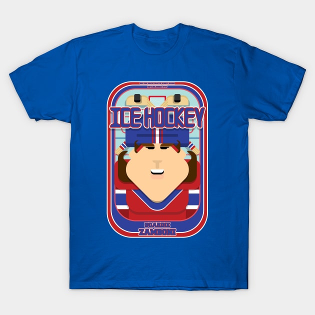 Ice Hockey Red and Blue - Boardie Zamboni - June version T-Shirt by Boxedspapercrafts